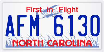 NC license plate AFM6130