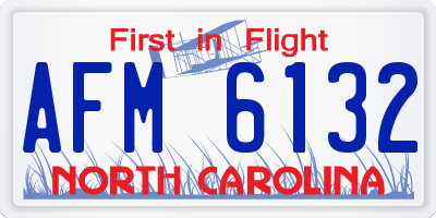 NC license plate AFM6132