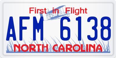NC license plate AFM6138