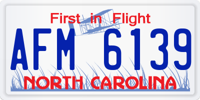 NC license plate AFM6139