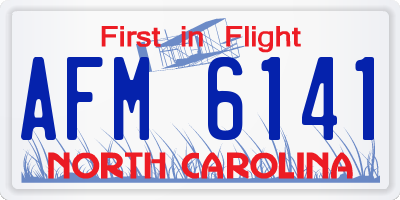 NC license plate AFM6141