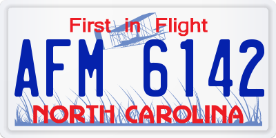 NC license plate AFM6142