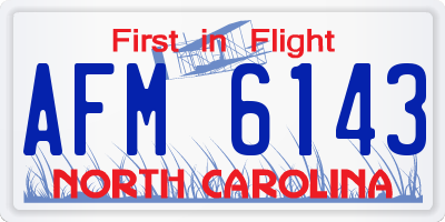 NC license plate AFM6143