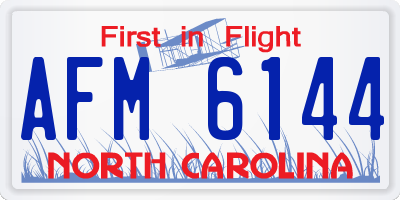 NC license plate AFM6144