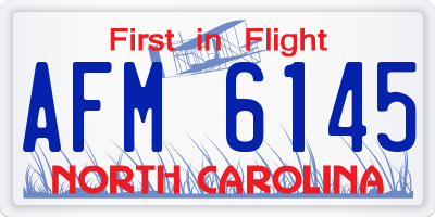 NC license plate AFM6145