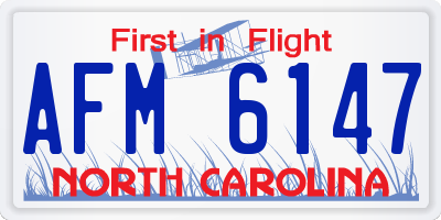 NC license plate AFM6147