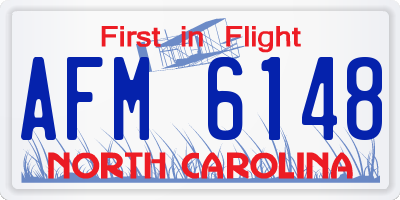 NC license plate AFM6148