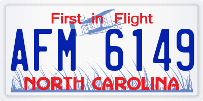 NC license plate AFM6149