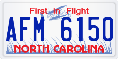 NC license plate AFM6150