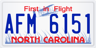 NC license plate AFM6151