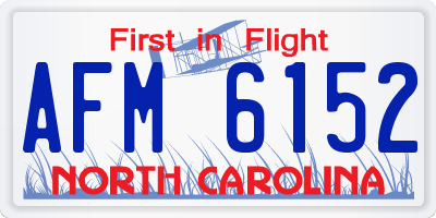 NC license plate AFM6152