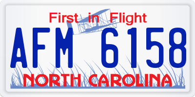 NC license plate AFM6158