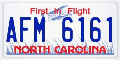 NC license plate AFM6161