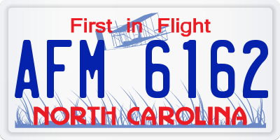NC license plate AFM6162