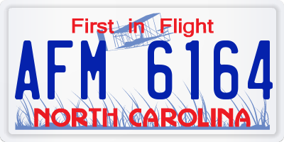 NC license plate AFM6164