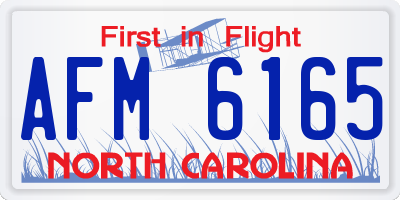 NC license plate AFM6165