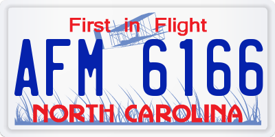 NC license plate AFM6166