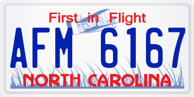 NC license plate AFM6167