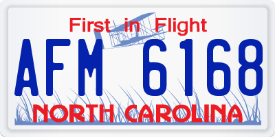 NC license plate AFM6168