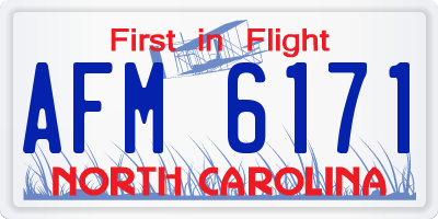 NC license plate AFM6171