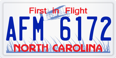 NC license plate AFM6172