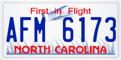 NC license plate AFM6173