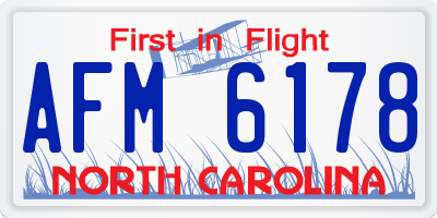 NC license plate AFM6178