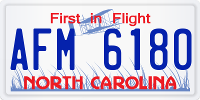 NC license plate AFM6180