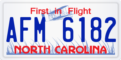 NC license plate AFM6182