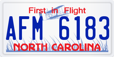 NC license plate AFM6183