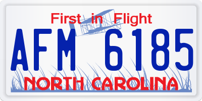 NC license plate AFM6185