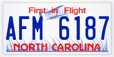 NC license plate AFM6187