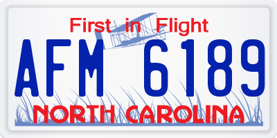 NC license plate AFM6189
