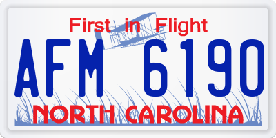 NC license plate AFM6190