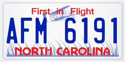 NC license plate AFM6191