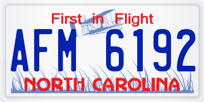 NC license plate AFM6192