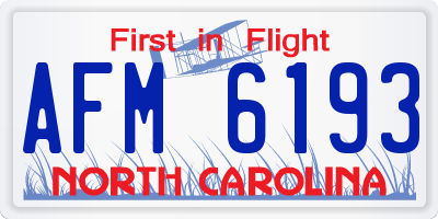 NC license plate AFM6193