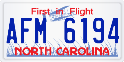 NC license plate AFM6194