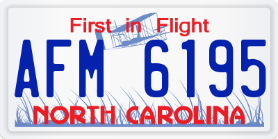 NC license plate AFM6195