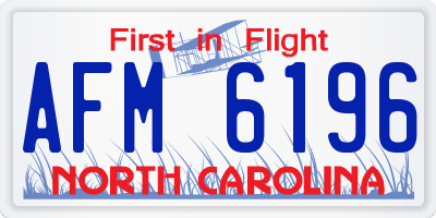 NC license plate AFM6196