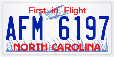 NC license plate AFM6197