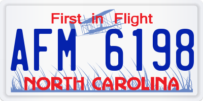 NC license plate AFM6198