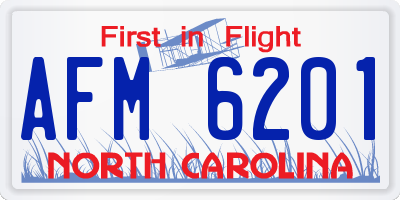NC license plate AFM6201