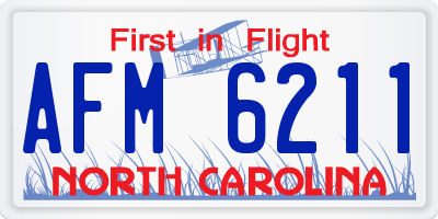NC license plate AFM6211