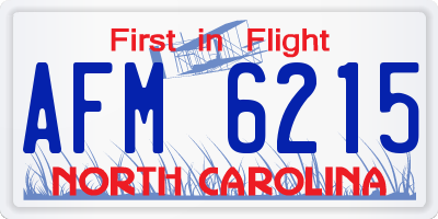 NC license plate AFM6215