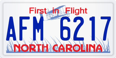 NC license plate AFM6217