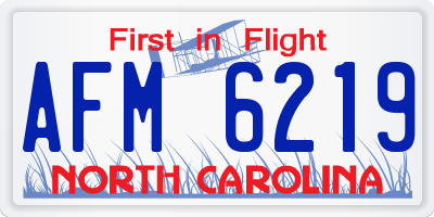 NC license plate AFM6219