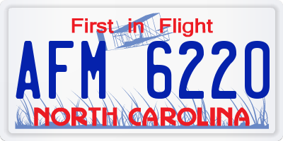 NC license plate AFM6220