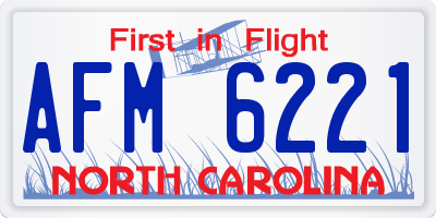 NC license plate AFM6221