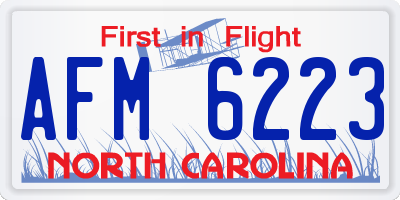 NC license plate AFM6223